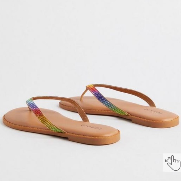Torrid Rainbow Rhinestone Flip Flop (WW) - Picture 4 of 6